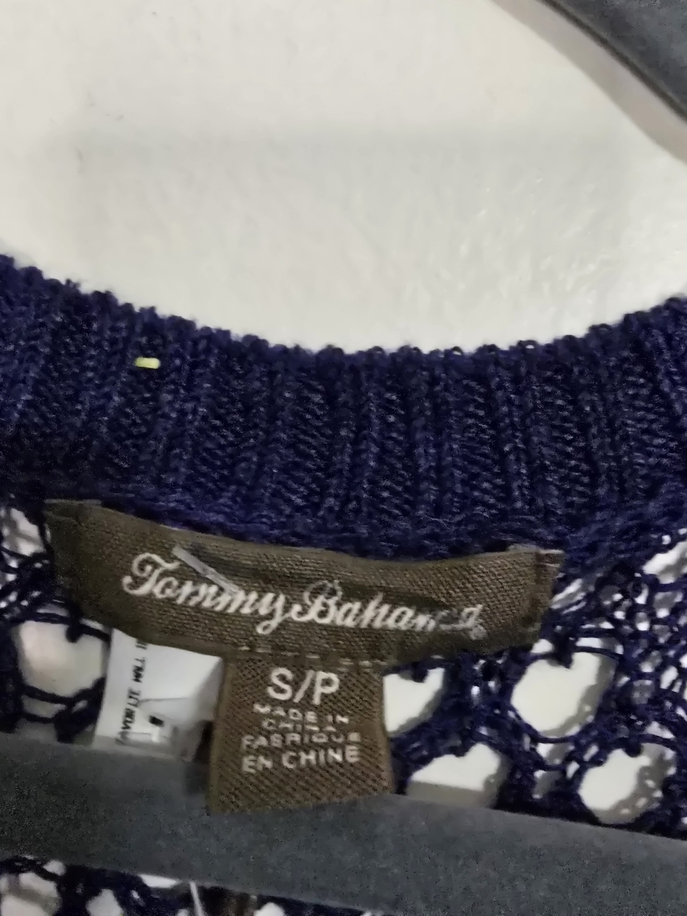 Tommy Bahama Linen crochet open knit Swim coverup Top in Blue beach Coastal Pool - Picture 4 of 7